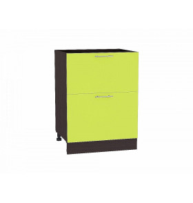 Шкаф нижний с 2-мя ящиками Валерия-М, цвет: Лайм глянец