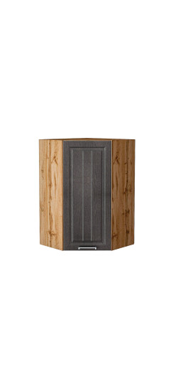 Шкаф верхний угловой Прага, цвет: Венге премиум | Пленка ПВХ., Венге премиум