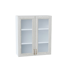 Шкаф верхний с 2-мя остекленными дверцами Шале, цвет: White Dreamline