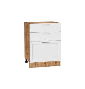 Шкаф нижний с 3-мя ящиками Сканди, цвет: White Softwood