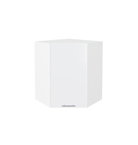 Шкаф верхний угловой Валерия-М, цвет: Белый глянец