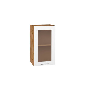 Шкаф верхний с 1-ой остекленной дверцей Валерия-М, цвет: Белый металлик