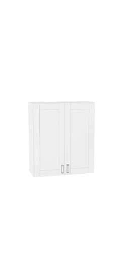 Шкаф верхний с 2-мя дверцами Лофт, цвет: White Silk | ПЭТ, White Silk