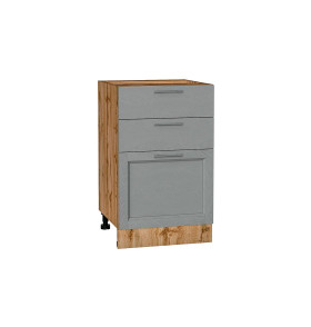 Шкаф нижний с 3-мя ящиками Сканди, цвет: Grey Softwood