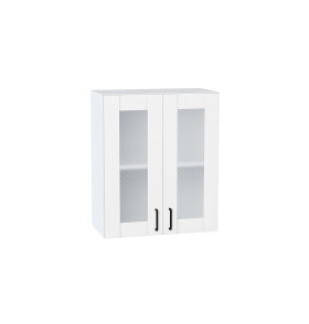 Шкаф верхний с 2-мя остекленными дверцами Лофт, цвет: Super White