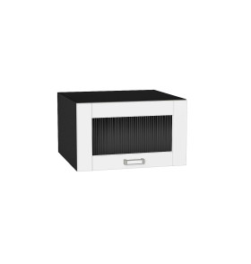 Шкаф верхний горизонтальный остекленный глубокий Лофт, цвет: White Silk