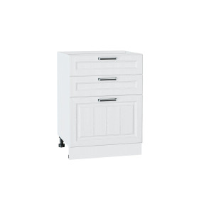 Шкаф нижний с 3-мя ящиками Прага, цвет: Белое дерево