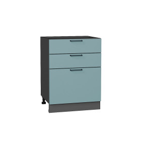 Шкаф нижний с 3-мя ящиками Флэт, цвет: Grey-green In 2S