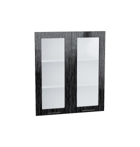 Комплект фасадов Валерия-М со стеклом для каркаса Ф-55Н В809, цвет: Черный металлик дождь