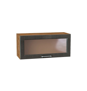 Шкаф верхний горизонтальный остекленный Прага, цвет: Венге премиум