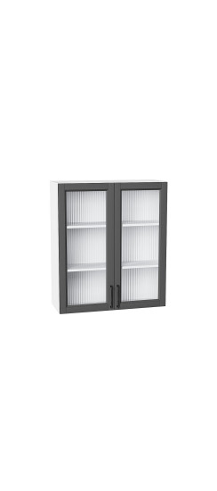 Шкаф верхний с 2-мя остекленными дверцами Сканди, цвет: Stormy Silkwood | ПЭТ, Stormy Silkwood