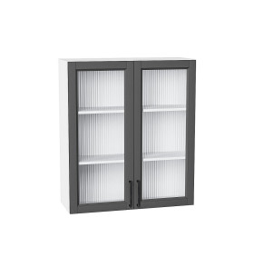 Шкаф верхний с 2-мя остекленными дверцами Сканди, цвет: Stormy Silkwood