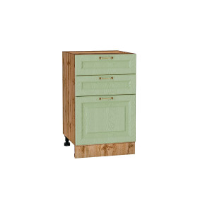 Шкаф нижний с 3-мя ящиками Ницца, цвет: Дуб оливковый