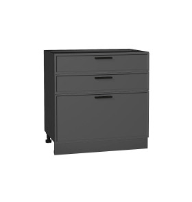 Шкаф нижний с 3-мя ящиками Фрейм, цвет: Stormy Silk