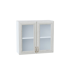 Шкаф верхний с 2-мя остекленными дверцами Шале, цвет: White Dreamline