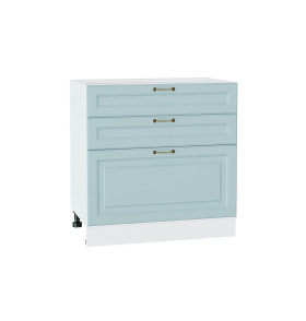 Шкаф нижний с 3-мя ящиками Ницца, цвет: Голубой