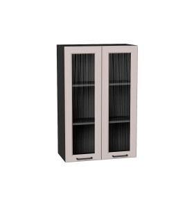 Шкаф верхний с 2-мя остекленными дверцами Барселона, цвет: Кашемир