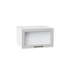 Шкаф верхний горизонтальный остекленный глубокий Сканди, цвет: Grey Silkwood