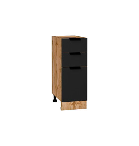 Шкаф нижний с 3-мя ящиками Евро, цвет: Антрацит