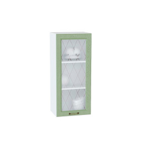 Шкаф верхний с 1-ой остекленной дверцей Ницца, цвет: Дуб оливковый