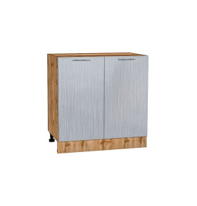 Шкаф нижний с 2-мя дверцами Валерия-М, цвет: Серый металлик дождь светлый