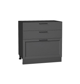 Шкаф нижний с 3-мя ящиками Сканди, цвет: Stormy Silkwood