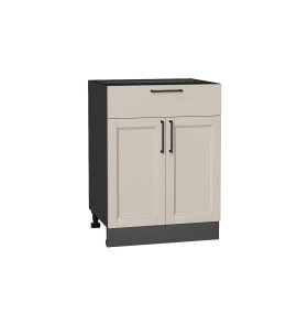 Шкаф нижний с 2-мя дверцами и ящиком Сканди, цвет: Cream Silkwood