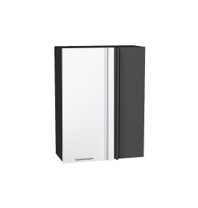 Шкаф верхний прямой угловой Валерия-М, цвет: Белый глянец