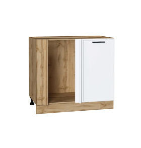 Шкаф нижний угловой Фрейм, цвет: White Silk