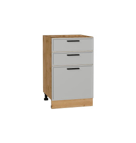 Шкаф нижний с 3-мя ящиками Фрейм, цвет: Grey Silk