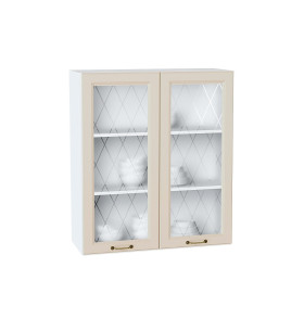 Шкаф верхний с 2-мя остекленными дверцами Ницца, цвет: Агат