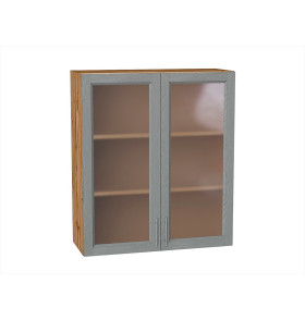 Шкаф верхний с 2-мя остекленными дверцами Сканди, цвет: Grey Softwood