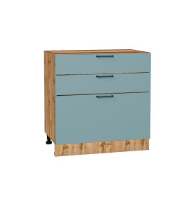 Шкаф нижний с 3-мя ящиками Флэт, цвет: Grey-green In 2S