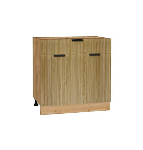 Шкаф нижний с 2-мя дверцами и ящиком Евро Лайн, цвет: Дуб песочный