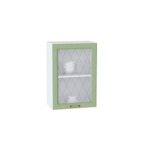 Шкаф верхний с 1-ой остекленной дверцей Ницца, цвет: Дуб оливковый