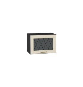 Шкаф верхний горизонтальный остекленный Ницца, цвет: Дуб крем