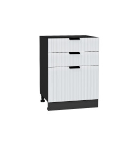 Шкаф нижний с 3-мя ящиками Евро Лайн, цвет: Белый