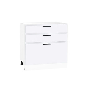 Шкаф нижний с 3-мя ящиками Фрейм, цвет: White Silk