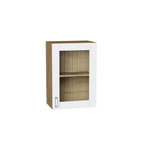 Шкаф верхний с 1-ой остекленной дверцей Лофт, цвет: White Silk