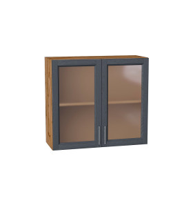 Шкаф верхний с 2-мя остекленными дверцами Сканди, цвет: Graphite Softwood