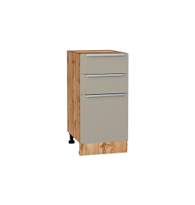 Шкаф нижний с 3-мя ящиками Фьюжн, цвет: Silky Grey