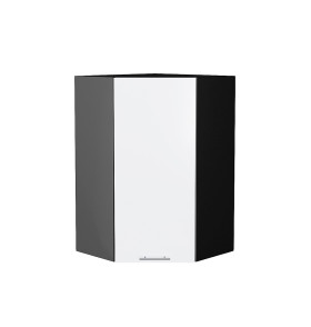 Шкаф верхний угловой Валерия-М, цвет: Белый глянец