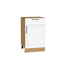 Шкаф нижний с 1-ой дверцей и ящиком Сканди, цвет: White Silkwood