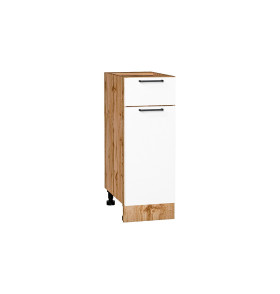 Шкаф нижний с 1-ой дверцей и ящиком Флэт, цвет: White In 2S