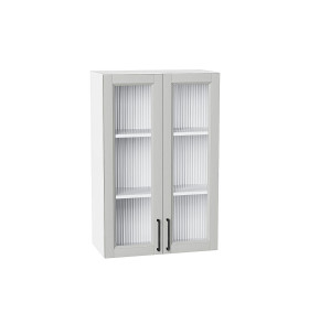 Шкаф верхний с 2-мя остекленными дверцами Сканди, цвет: Grey Silkwood