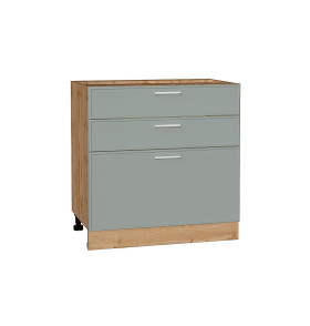 Шкаф нижний с 3-мя ящиками Квадро, цвет: Аквамарин