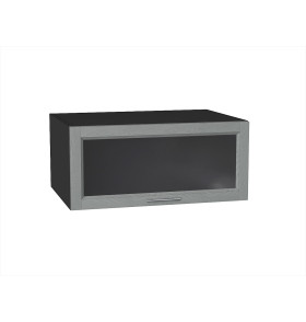 Шкаф верхний горизонтальный остекленный глубокий Сканди, цвет: Grey Softwood