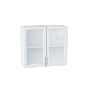 Шкаф верхний с 2-мя остекленными дверцами Сканди, цвет: White Softwood