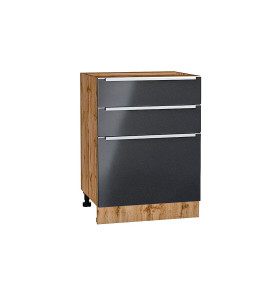 Шкаф нижний с 3-мя ящиками Фьюжн, цвет: Anthracite