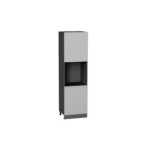 Шкаф пенал с 2-мя дверцами под технику Фьюжн, цвет: Silky Light Grey